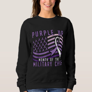 Paarse maand van het ribbon van de militaire kindv trui