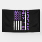 Paarse maand van Kinder bewustwording van militair Spandoek (Horizontaal)