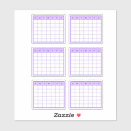 Paarse maandkalender sticker