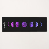 Paarse maanfasen hemels gepersonaliseerd yogamat (Achterkant (horizontaal))