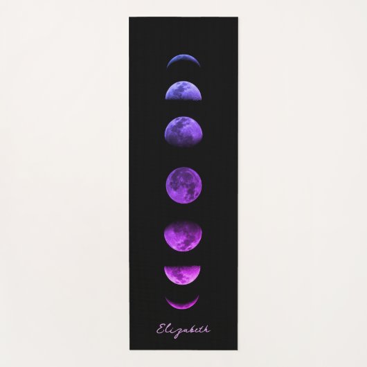 Paarse maanfasen hemels gepersonaliseerd yogamat (Voorkant)
