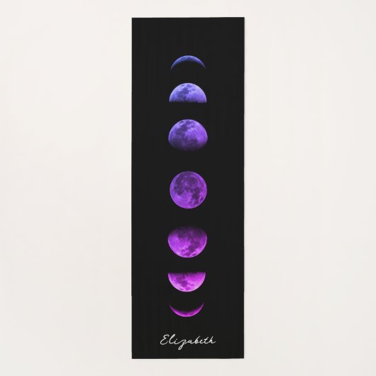 Paarse maanfasen hemels gepersonaliseerd yogamat (Achterkant)