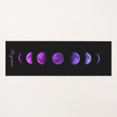 Paarse maanfasen hemels gepersonaliseerd yogamat (Voorkant (horizontaal))