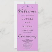 Paarse maanfasen Plum Paarse bruiloft programma (Voorkant)