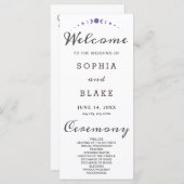 Paarse maanfasen wit trouwprogramma (Voorkant / Achterkant)