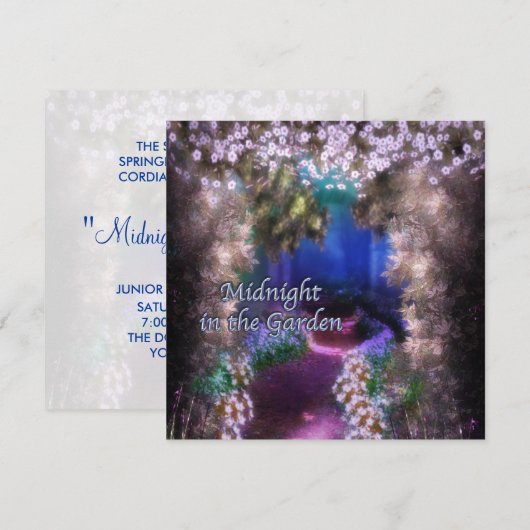 Paarse maanlicht prom uitnodigingen (Voorkant / Achterkant)