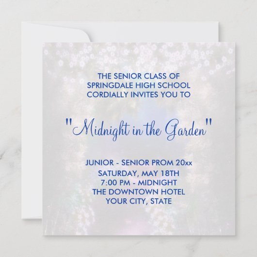 Paarse maanlicht prom uitnodigingen (Achterkant)