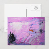 paarse maansneeuw briefkaart (Voorkant / Achterkant)