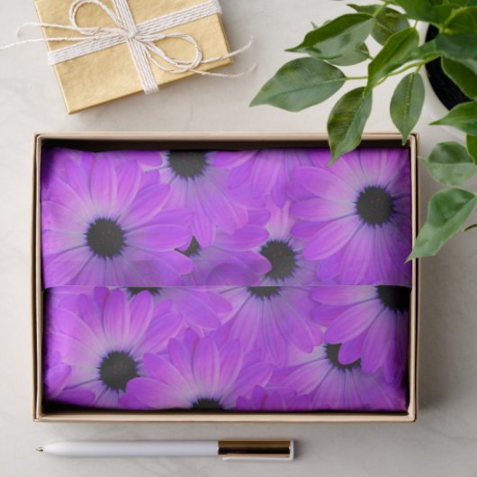 Paarse madeliefje bloem bloemig schattige zomer tissuepapier (Geschenk)