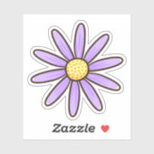 Paarse madeliefje  bloem sticker (Vel)