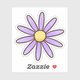 Paarse madeliefje  bloem sticker