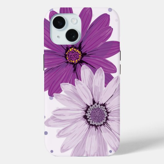 Paarse madeliefjes | Aangepaste bloem Case-Mate iPhone Case (Achterkant)