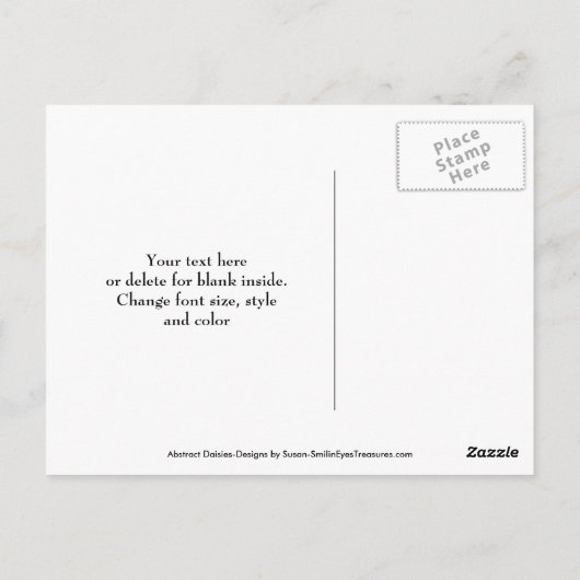 Paarse Madeliefjes Abstracte Bloemen Bedankkaart Briefkaart (Achterkant)