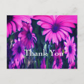 Paarse Madeliefjes Abstracte Bloemen Bedankkaart Briefkaart (Voorkant)