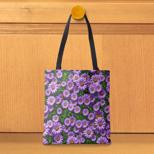 Paarse Madeliefjes Boodschappentas Tote Bag