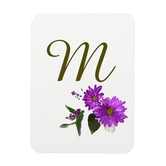 Paarse madeliefjes ontwerpmagneet magneet (Verticaal)