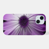 Paarse Madeliefjesbloem iPhone 15 Case (Achterkant horizontaal)