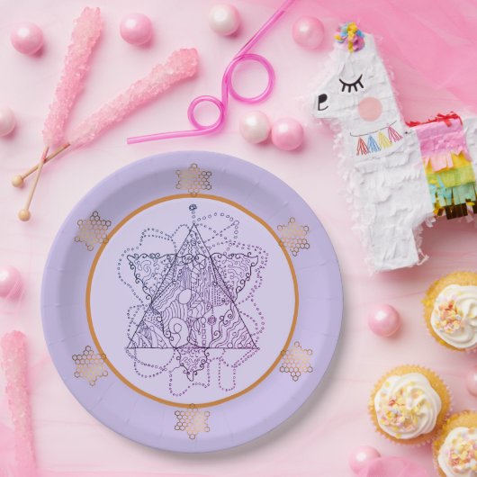 Paarse Magan David Star Papieren Borden Papieren Bordje (Feest)