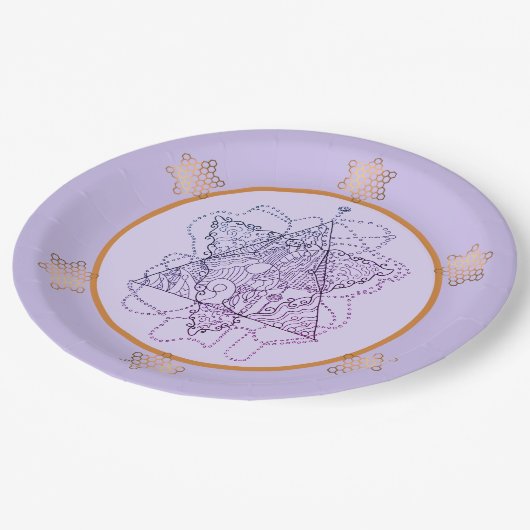 Paarse Magan David Star Papieren Borden Papieren Bordje (Gekanteld)