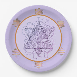 Paarse Magan David Star Papieren Borden Papieren Bordje