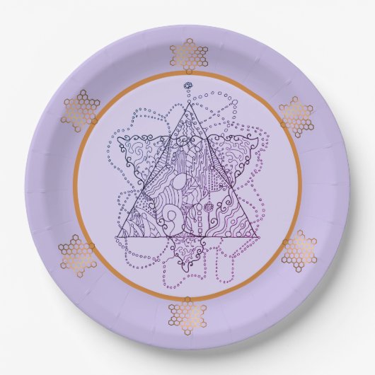 Paarse Magan David Star Papieren Borden Papieren Bordje (Voorkant)