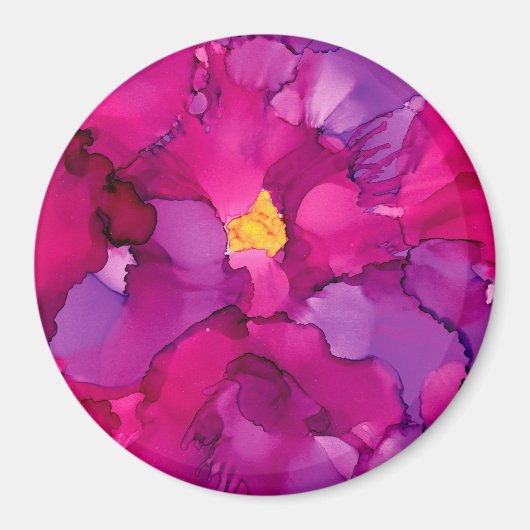 Paarse magenta Abstracte bloem Magneet (Voorkant)