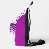 Paarse magenta diamanten design slingtas sling bag (Rechts)