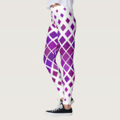 Paarse magenta diamanten ontwerp leggings (Links)
