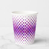 Paarse magenta diamanten ontwerp papieren bekers (Rechts)