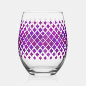 Paarse magenta diamanten ontwerp wijnglas zonder voet (Rechts)