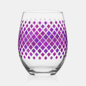 Paarse magenta diamanten ontwerp wijnglas zonder voet (Links)