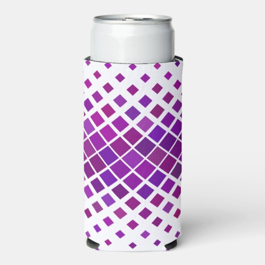 Paarse Magenta Diamonds Design Bottle Koelbox Seltzer Blikjeskoeler (Seltzer Voorkant)