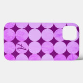 Paarse, magenta en roze cirkels monogram Case-Mate iPhone case (Achterkant (horizontaal))
