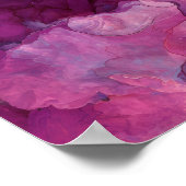Paarse Magenta Goud Alcohol Inkt Nevelstroom Poster (Hoek)