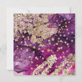 Paarse Magenta Gouden Abstracte Luxe Kaart (Achterkant)