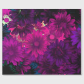 Paarse magenta moderne bloemmotief cadeaupapier (Vlak)