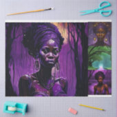 Paarse Magic Afro-Amerikaans Voodoo Decoupage Tissuepapier (Craft)