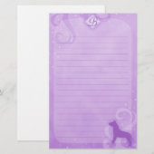 Paarse Magic American Pit Bull Terrier Stationery Briefpapier (Voorkant / Achterkant)