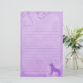 Paarse Magic American Pit Bull Terrier Stationery Briefpapier (Staand voorkant)