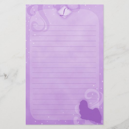 Paarse Magic Lhasa Apso Stationery Briefpapier (Voorkant)