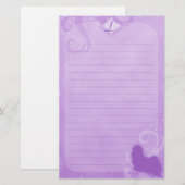 Paarse Magic Lhasa Apso Stationery Briefpapier (Voorkant / Achterkant)