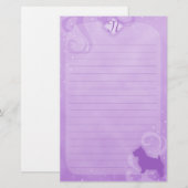 Paarse Magic Norwich Terrier Stationery Briefpapier (Voorkant / Achterkant)
