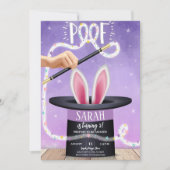 Paarse Magic Show Verjaardag Kaart (Voorkant)