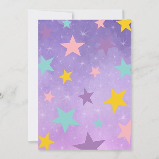 Paarse Magic Show Verjaardag Kaart (Achterkant)