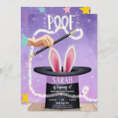 Paarse Magic Show Verjaardag Kaart (Voorkant / Achterkant)