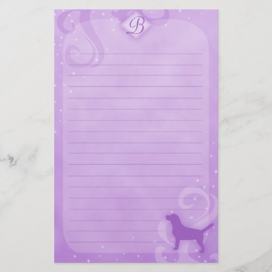 Paarse magische beagle Stationery Briefpapier (Voorkant)
