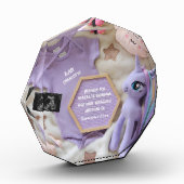 Paarse magische eenhoorn zwangerschapsaankondiging fotoblokken (Links)