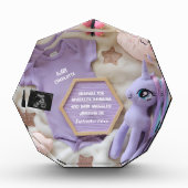 Paarse magische eenhoorn zwangerschapsaankondiging fotoblokken (Voorkant)