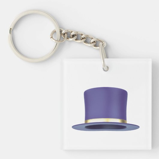 Paarse magische hoge hoed sleutelhanger (voorkant)