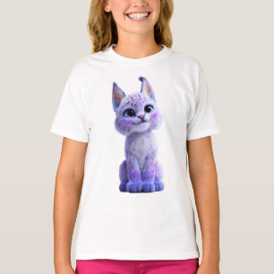 Paarse Magische Lynx Kitten Kinderen T-shirt